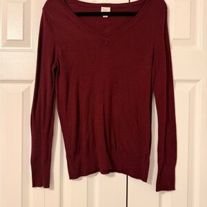 V-Neck Burgundy Sweater Never Worn